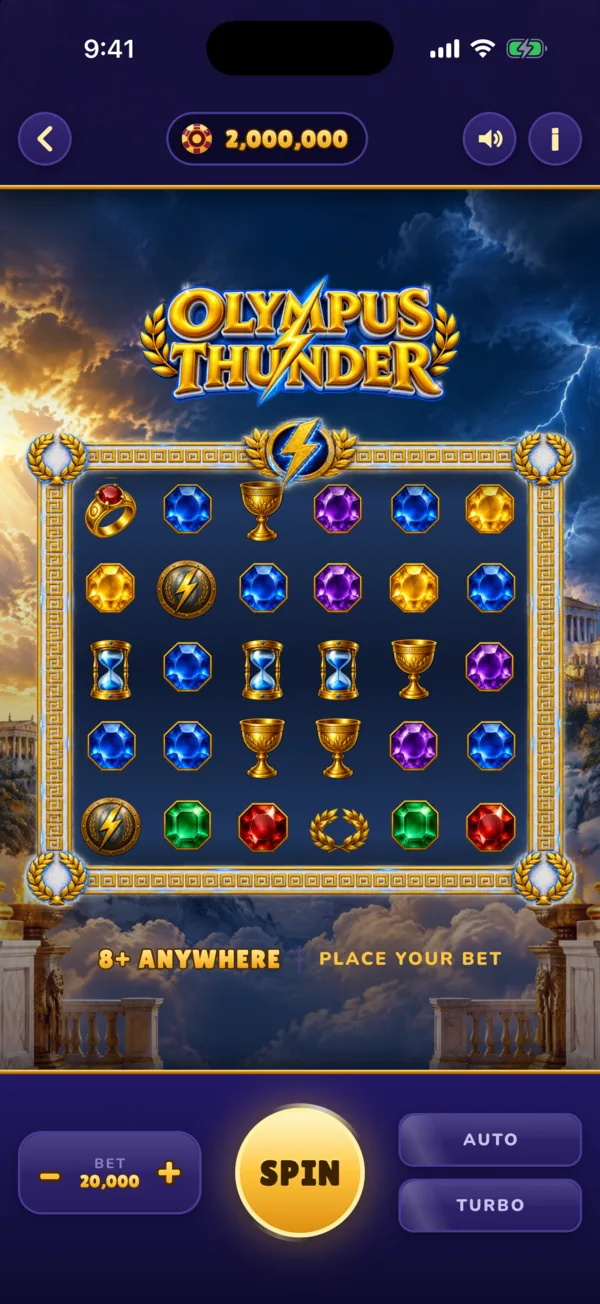 Olympus Thunder slot in Casino Chips